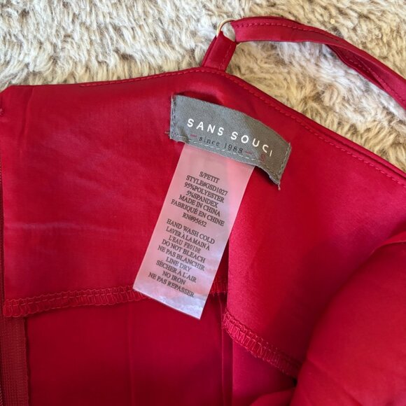 Sans Souci Red Cowl Neck Slip Dress – Size S - Picture 4 of 4